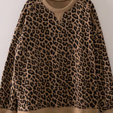 Leave it to leopard  Crew Neck Sweatshirt