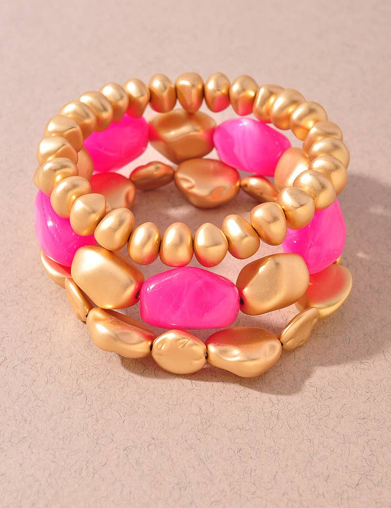 Color Beaded Stretch Bracelet Set