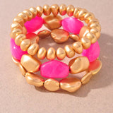 Color Beaded Stretch Bracelet Set