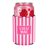 LULU MAC pink stripe Koozie