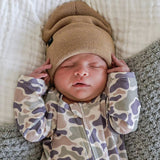 Bamboo Zipper Footie | Camo Cutie