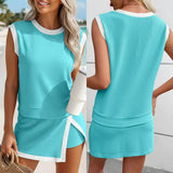 Pre-Order Textured Women Tank and Skort 2-Piece Set