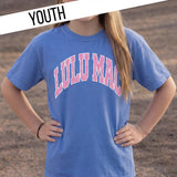 Youth Lulu Mac Dot Flo Blue Youth Comfort Colors Tshirt