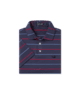 Youth Gridiron Stripe Performance Polo - Navy & Red