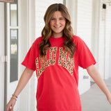 Lulu Mac Leopard Adult Paprika Comfort Colors Tshirt